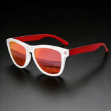 Retro Square Sunglasses With Colorful Reflective Lenses That Block UV Rays. Suitable For Both Men And Women. Available In Multiple Colors. Great For Daily Commuting And Versatile Eyewear. - Image 5