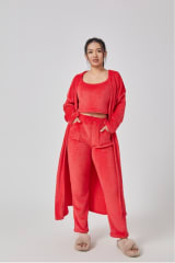 Cozy Pajama Set, 3 Piece Lounge Set, Cute Loungewear, Warm Suit Sets, Matching Set, Lounge Set, 3 Piece Pant Sets, Women Winter Dress - Image 23