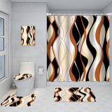 Bathroom Five-piece Set, Shower Curtain, Three-piece Mat Set, Aluminum Alloy Decorative Painting - Image 42