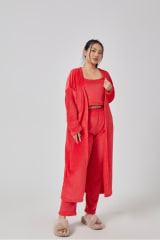 Cozy Pajama Set, 3 Piece Lounge Set, Cute Loungewear, Warm Suit Sets, Matching Set, Lounge Set, 3 Piece Pant Sets, Women Winter Dress - Image 25