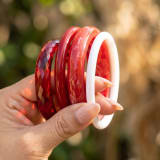 Circular Transparent Cross-section Geometric Resin Bracelet For Women - Image 2