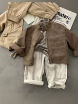 Boys' Motorcycle-style Jacket Top And Pants Three-piece Set - Image 2