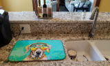 Weimaraner Hippie Dawg Dish Drying Mat Absorbent Dish Drying Mat Pad for Kitchen Counter Dish Drainer Mat for Countertop, 14 x 21", Multicolor - Image 2