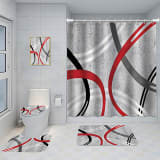 Bathroom Five-piece Set, Shower Curtain, Three-piece Mat Set, Aluminum Alloy Decorative Painting - Image 36