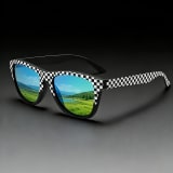 Retro Square Sunglasses With Colorful Reflective Lenses That Block UV Rays. Suitable For Both Men And Women. Available In Multiple Colors. Great For Daily Commuting And Versatile Eyewear. - Image 6