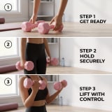 2x2kg Pink Dumbbell Set - 4kg Total, Comfort Grip Hand Weights For Home Workout, Fitness & Light Training - Image 3