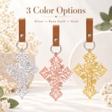 Acrylic Cross Keychain With Bird & Floral Design, Christian Gift, Bag Charm, Phone Charm, Faith Keychain - Image 1