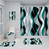 Bathroom Five-piece Set, Shower Curtain, Three-piece Mat Set, Aluminum Alloy Decorative Painting - Image 38