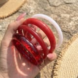 Circular Transparent Cross-section Geometric Resin Bracelet For Women - Image 1