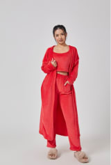 Cozy Pajama Set, 3 Piece Lounge Set, Cute Loungewear, Warm Suit Sets, Matching Set, Lounge Set, 3 Piece Pant Sets, Women Winter Dress - Image 22
