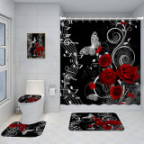 Bathroom Five-piece Set, Shower Curtain, Three-piece Mat Set, Aluminum Alloy Decorative Painting - Image 24