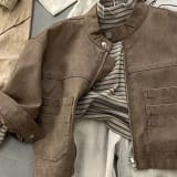 Boys' Motorcycle-style Jacket Top And Pants Three-piece Set - Image 7