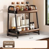 Spice Storage Rack Double Layer Kitchen Storage Rack Multifunctional Spice Storage Rack Tabletop Oil Salt Sauce Vinegar Rack - Image 7