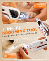 2-in-1 Dog Nail Clippers & Cat Grinder With Dual LED Lights 3 Speeds Grinder, Quick Sensor, Safety Guard, Safety Lock, Type-C, Low Decibel Grinder For Small Medium Large Dogs & Cats - Image 2