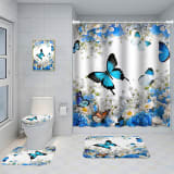 Bathroom Five-piece Set, Shower Curtain, Three-piece Mat Set, Aluminum Alloy Decorative Painting - Image 8