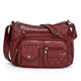 Womens Multi-compartment Soft Leather Crossbody Bag - Image 7