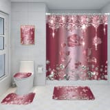 Bathroom Five-piece Set, Shower Curtain, Three-piece Mat Set, Aluminum Alloy Decorative Painting - Image 13