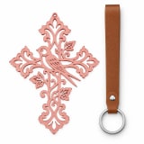 Acrylic Cross Keychain With Bird & Floral Design, Christian Gift, Bag Charm, Phone Charm, Faith Keychain - Image 9