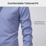 Jiachuan Cross-Border European And American Elastic Non-Iron Men's Shirt Long Sleeve Digital Print Striped Casual Fashion Shirt Men's Clothing - Image 2