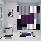 Bathroom Five-piece Set, Shower Curtain, Three-piece Mat Set, Aluminum Alloy Decorative Painting - Image 23