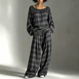 Womens Plaid Distressed Street-Style Color-Block Set - Image 1