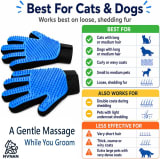 Pet Hair Removal Gloves 2 Pack, Blue Grooming Gloves For Dogs And Cats, Deshedding And Massage Gloves For Loose Fur - Image 5