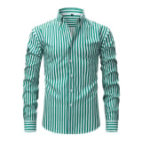 Jiachuan Cross-Border European And American Elastic Non-Iron Men's Shirt Long Sleeve Digital Print Striped Casual Fashion Shirt Men's Clothing - Image 11