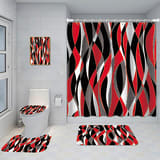 Bathroom Five-piece Set, Shower Curtain, Three-piece Mat Set, Aluminum Alloy Decorative Painting - Image 41