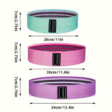 Resistance Bands Loop Set Of 3 Exercise Workout Crossfit Fitness Yoga Booty Band - Image 13