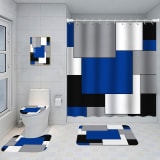 Bathroom Five-piece Set, Shower Curtain, Three-piece Mat Set, Aluminum Alloy Decorative Painting - Image 19