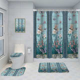 Bathroom Five-piece Set, Shower Curtain, Three-piece Mat Set, Aluminum Alloy Decorative Painting - Image 14