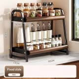 Spice Storage Rack Double Layer Kitchen Storage Rack Multifunctional Spice Storage Rack Tabletop Oil Salt Sauce Vinegar Rack - Image 17