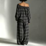 Womens Plaid Distressed Street-Style Color-Block Set - Image 2