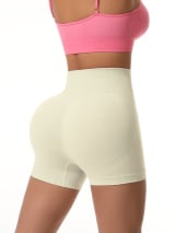 Women's High Waist Seamless Biker Shorts, Ribbed Textured Butt Lifting Tummy Control Fitness Yoga Workout Athletic Shorts - Image 9