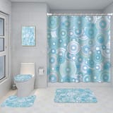 Bathroom Five-piece Set, Shower Curtain, Three-piece Mat Set, Aluminum Alloy Decorative Painting - Image 64