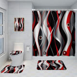 Bathroom Five-piece Set, Shower Curtain, Three-piece Mat Set, Aluminum Alloy Decorative Painting - Image 44