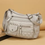 Womens Multi-compartment Soft Leather Crossbody Bag - Image 1