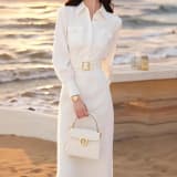 Spring French-style White Shirt Dress For Women - Image 3