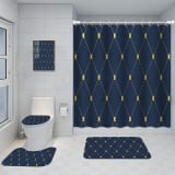 Bathroom Five-piece Set, Shower Curtain, Three-piece Mat Set, Aluminum Alloy Decorative Painting - Image 59