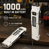 Rechargeable UV Battery Display Type C LED Flashlight DT007 WHITE 1200LM For Camping Outdoor Emergency - Image 7