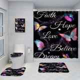 Bathroom Five-piece Set, Shower Curtain, Three-piece Mat Set, Aluminum Alloy Decorative Painting - Image 28