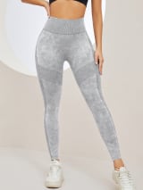 Women Seamless Washed Yoga Leggings High Waist Tummy Control Butt Lifting Ribbed Workout Gym Athletic Pants - Image 8