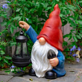 Garden Gnomes Statues Outdoor Decor With Shovel Solar Gnome With Lantern LED Lights,Terrace Xmas Courtyard Lawn Patio Porch Decoration Birthday - Image 4