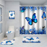 Bathroom Five-piece Set, Shower Curtain, Three-piece Mat Set, Aluminum Alloy Decorative Painting - Image 12