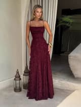 Cross-Border Amazon European And American Style Women's Evening Dress New Fashion Versatile Hot Girl Style Burgundy Sexy Suspender Dress - Image 6