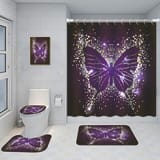 Bathroom Five-piece Set, Shower Curtain, Three-piece Mat Set, Aluminum Alloy Decorative Painting - Image 10