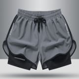Men's Drawstring Sports Shorts Double Layer Quick Dry High Elasticity Activewear Pants - Image 7