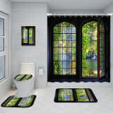 Bathroom Five-piece Set, Shower Curtain, Three-piece Mat Set, Aluminum Alloy Decorative Painting - Image 18