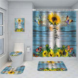 Bathroom Five-piece Set, Shower Curtain, Three-piece Mat Set, Aluminum Alloy Decorative Painting - Image 15