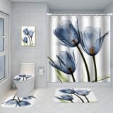 Bathroom Five-piece Set, Shower Curtain, Three-piece Mat Set, Aluminum Alloy Decorative Painting - Image 20